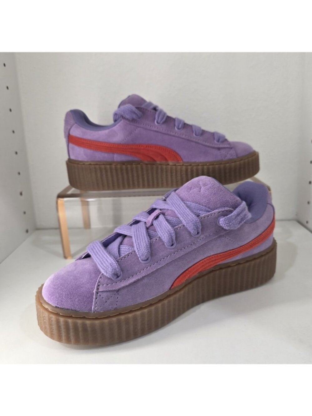 PUMA Rihanna X Fenty Creeper Phatty Lavender Red Shoes Sneakers NEW Womens 7.5 - Picture 2 of 11